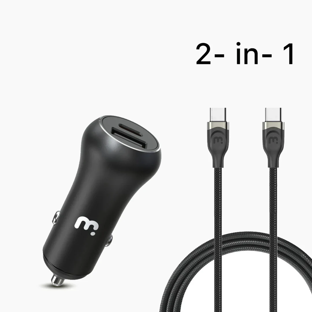 Dual Port USB-A and USB-C Fast Charging Car Charger - Image 2